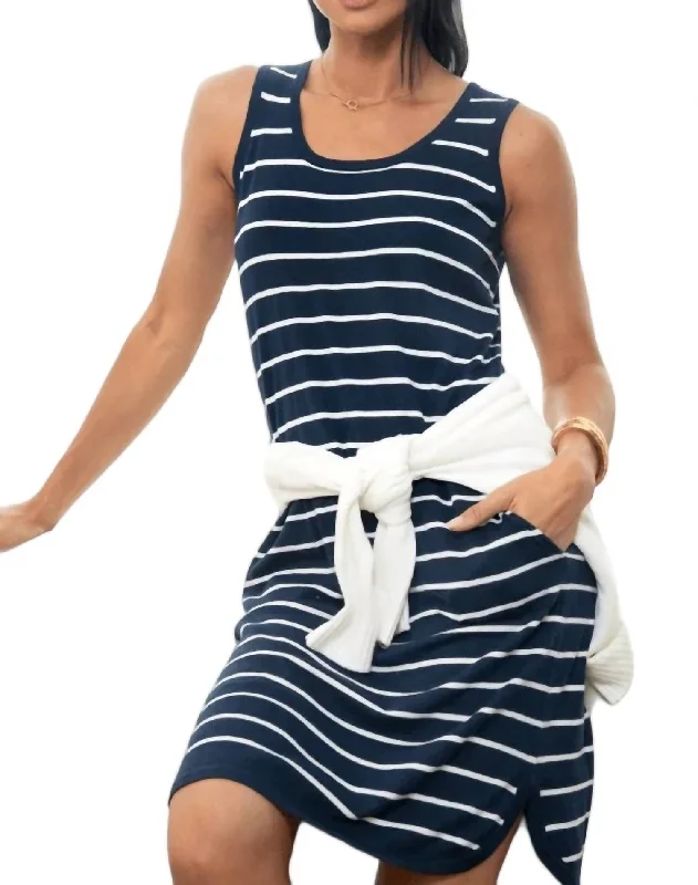 Flash Sale Stripe Tank Dress In Navy/white