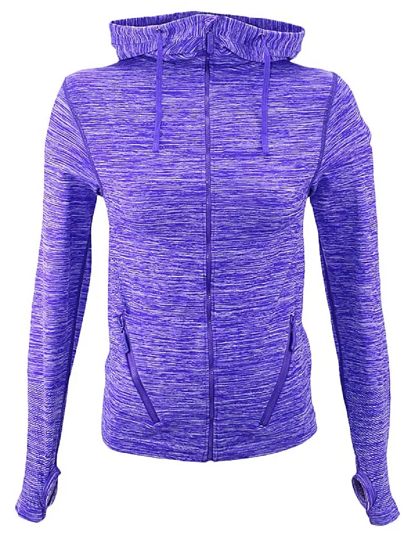 Price Drop Purple Gray Zip-Up Marled Athletic Jacket Yoga Hoodie Size Medium/Large