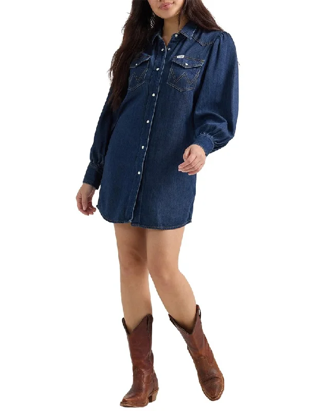 Wrangler Balloon Sleeve Shirtdress