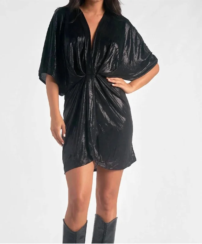 Dolman Sleeve Dress In Black