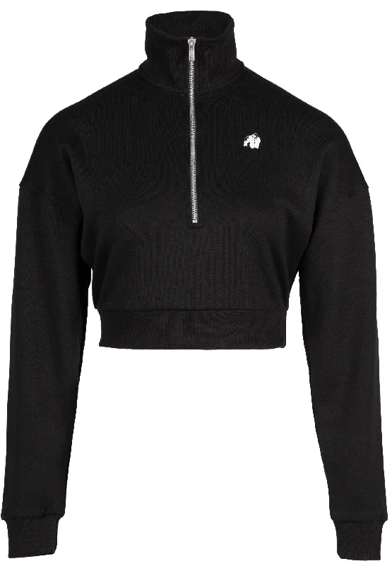 Savings Event Ocala Cropped Half-Zip Sweatshirt - Black