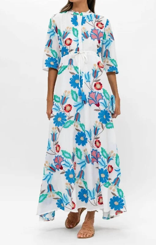 Big Discounts Cinched Maxi Shirt Dress In Multi Monet