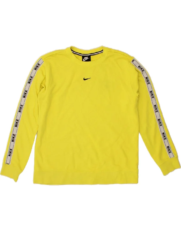 Buy More, Save More NIKE Womens Graphic Sweatshirt Jumper UK 14 Medium Yellow Cotton Buy More, Save More NIKE Womens Graphic Sweatshirt Jumper UK 14 Medium Yellow Cotton