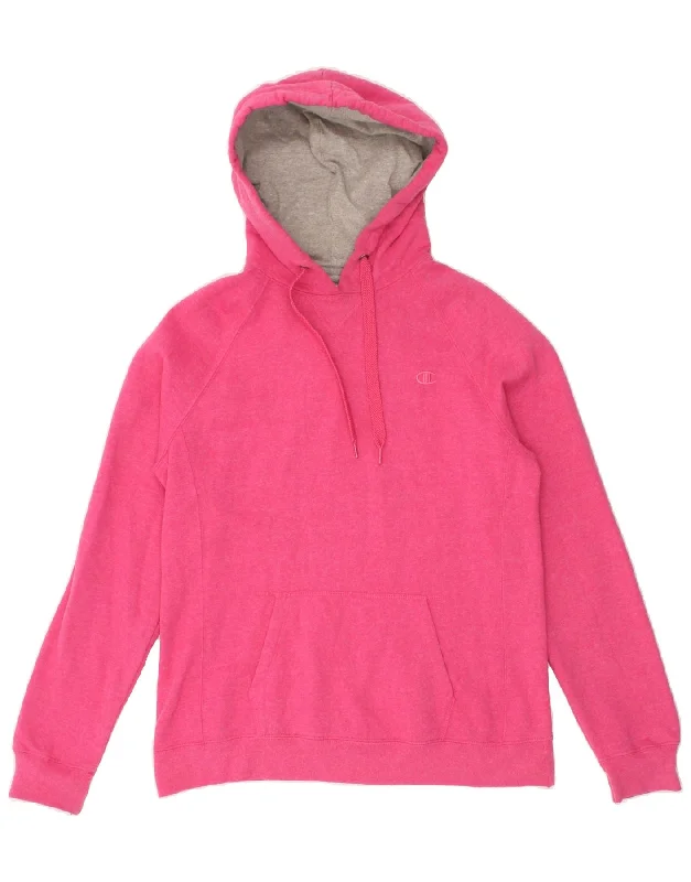 Must-Have Deals CHAMPION Womens Hoodie Jumper UK 14 Large Pink Cotton
