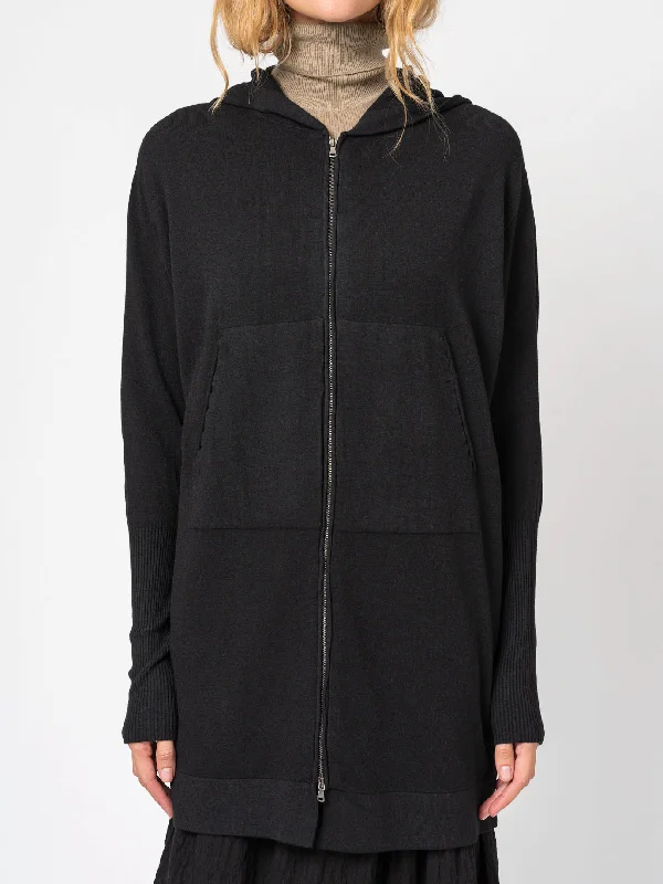 Steals and Deals Viscose and Wool Zipped Maxi Hoodie