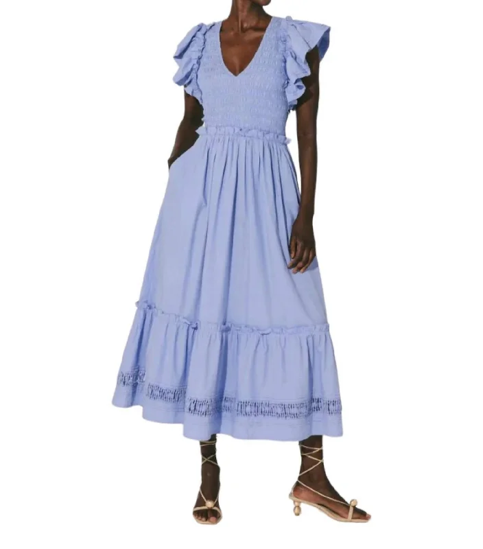 Gladys Ankle Dress In Periwinkle