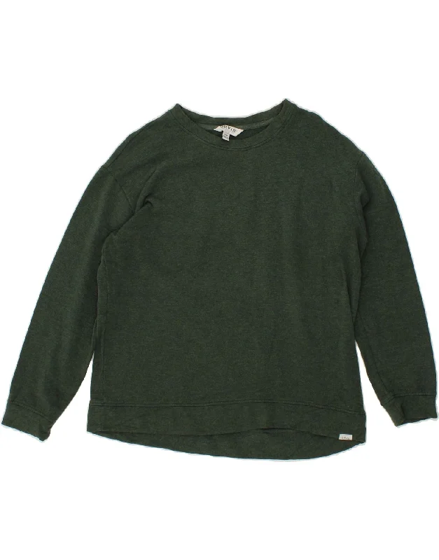 ORVIS Womens Sweatshirt Jumper UK 14 Medium Green Cotton