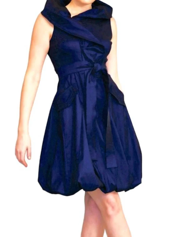 Price Drop Bubble Dress W/ Jacket Set In Midnight