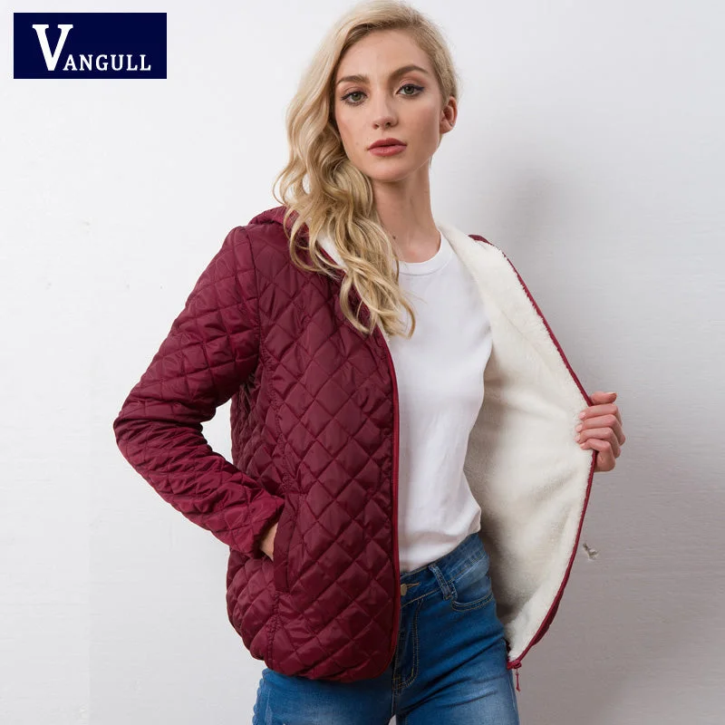 Limited Quantity Autumn 2018 New Parkas basic jackets Female Women Winter plus velvet lamb hooded Coats Cotton Winter Jacket Womens Outwear coat