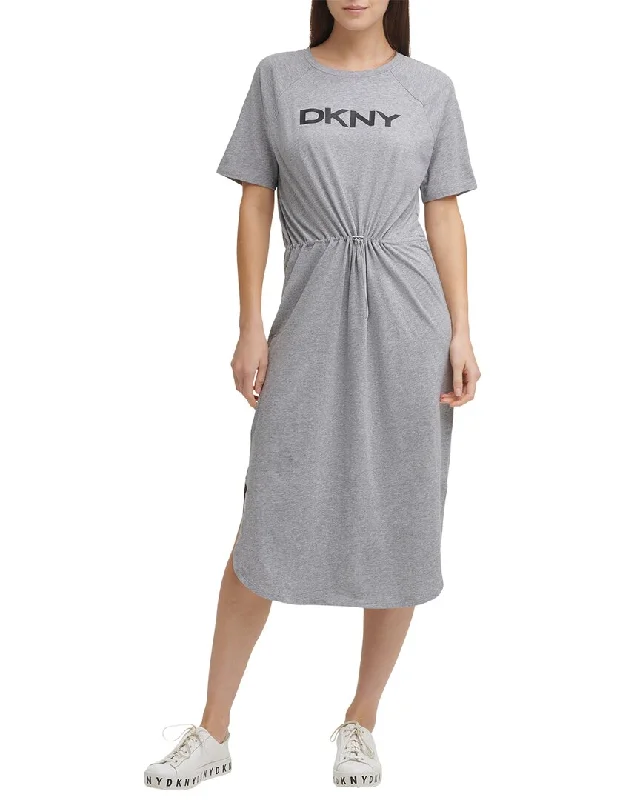 DKNY Logo Drawstring Dress