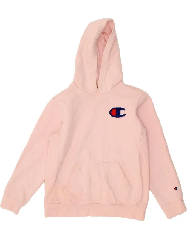 Closeout CHAMPION Womens Hoodie Jumper UK 14 Large Pink Cotton