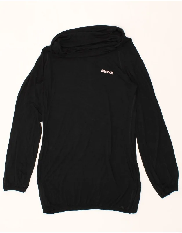Savings Alert REEBOK Womens Roll Neck Jumper Sweater UK 12 Medium Black