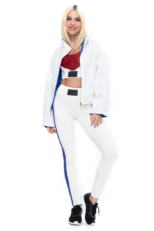 Oversized Boxer Jacket - Off White and Cobalt Blue