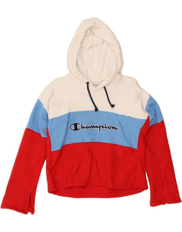 Today Only CHAMPION Womens Graphic Hoodie Jumper UK 16 Large Multicoloured