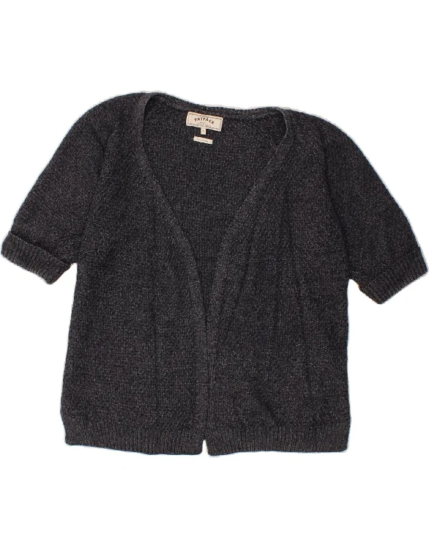 FAT FACE Womens 3/4 Sleeve Cardigan Sweater UK 8 Small Black Acrylic