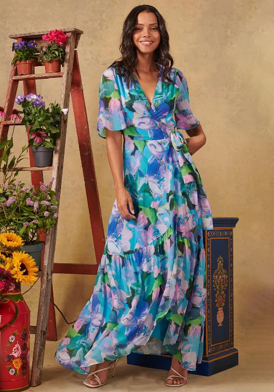 Deal Frenzy Hope & Ivy Everleigh Floral Wrap Maxi Dress, Multi