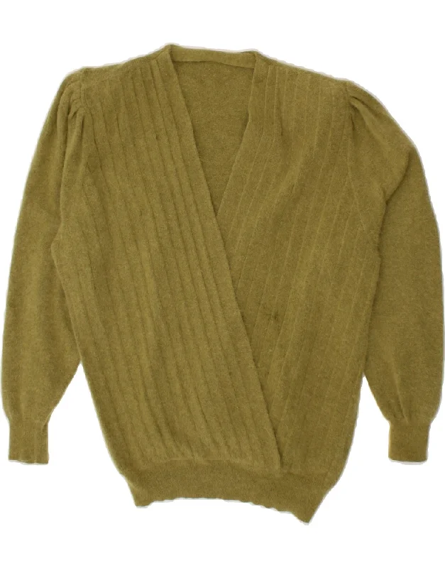 Markdowns VINTAGE Womens V-Neck Jumper Sweater IT 54 3XL Green Cotton