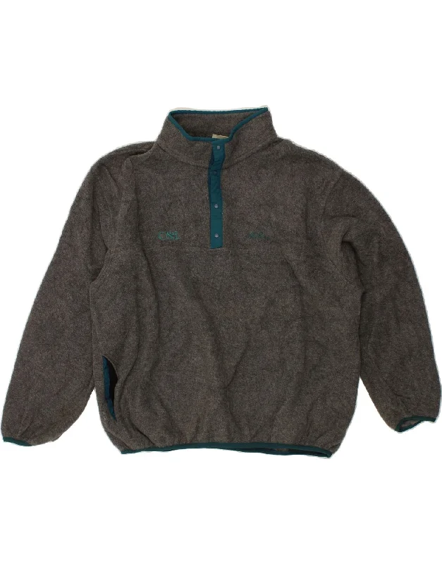 Holiday Sale L.L.BEAN Womens Oversized Button Neck Fleece Jumper UK 18 XL Grey