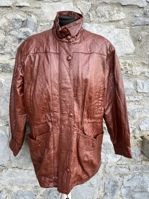 Instant Discount 80s brown leather jacket uk 14