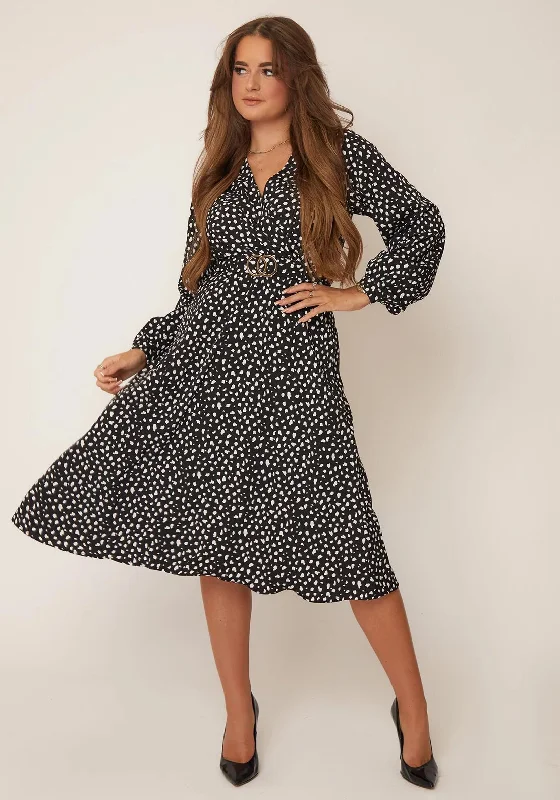 Unmissable Offer Girl In Mind Nadine Dalmatian Print Dress, Black