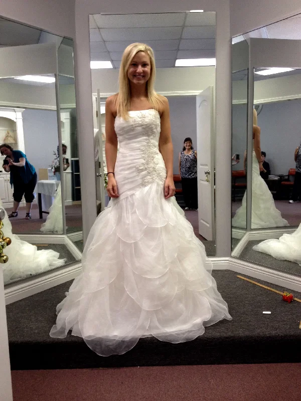 Midnight Madness David's Bridal Strapless Organza A-Line 1004-3012