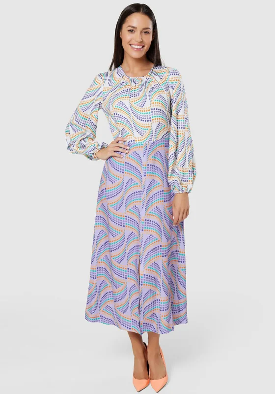 Stock Clearance Closet London A-Line Printed Long Dress, Lilac