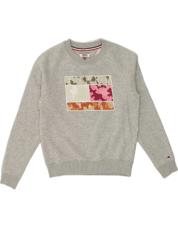 Loyalty Reward TOMMY HILFIGER Womens Graphic Sweatshirt Jumper UK 10 Small Grey Cotton Loyalty Reward TOMMY HILFIGER Womens Graphic Sweatshirt Jumper UK 10 Small Grey Cotton