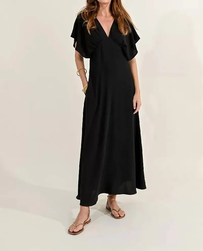 Special Price Cap Shoulder Dress In Black