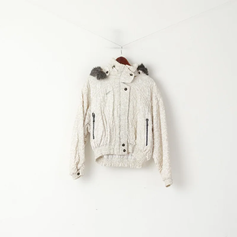 Exclusive Access Schneider Women 38 Jacket Cream Shiny Nylon Waterproof Vintage Austria Ski Top Exclusive Access Schneider Women 38 Jacket Cream Shiny Nylon Waterproof Vintage Austria Ski Top
