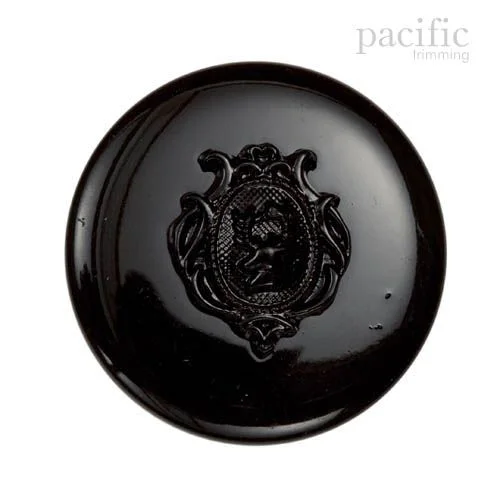 Crest Black Polyester Shank Jacket Coat Button