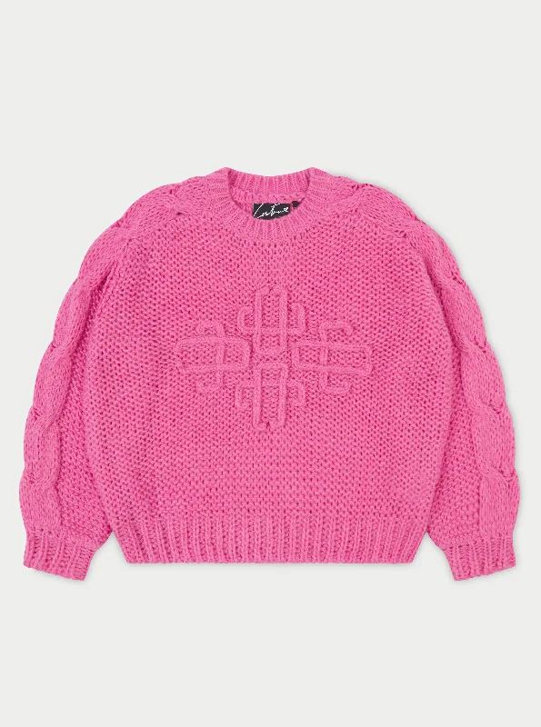 Great Deals EMBLEM OVERSIZED KNIT JUMPER - PINK
