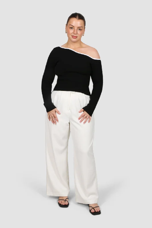 Overstock RUMI RIB TOP BLACK