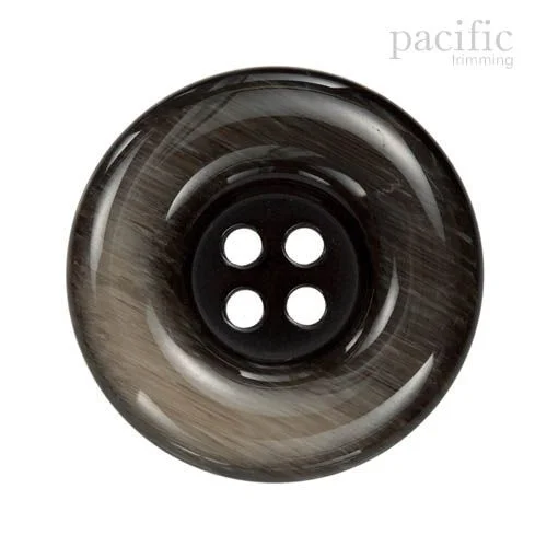 Two Tone Round Rim 4 Hole Polyester Jacket Coat Button