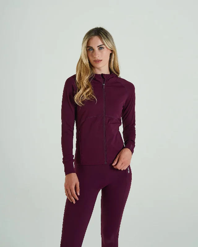 New Deals Candid Hood Zipper Grape Purple
