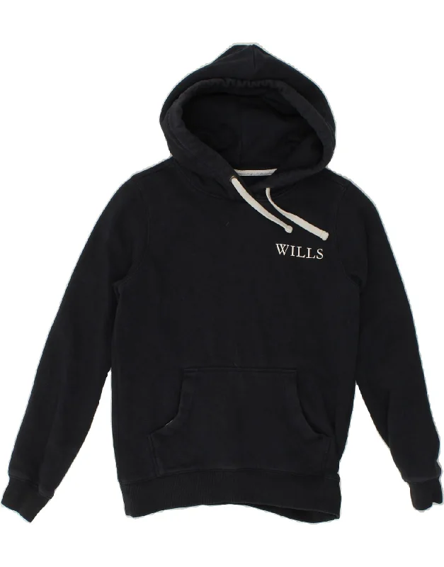 The Best Prices JACK WILLS Womens Hoodie Jumper UK 6 XS Navy Blue Cotton