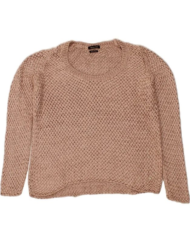 Can't Be Beat MASSIMO DUTTI Womens Boat Neck Jumper Sweater UK 16 Large Pink