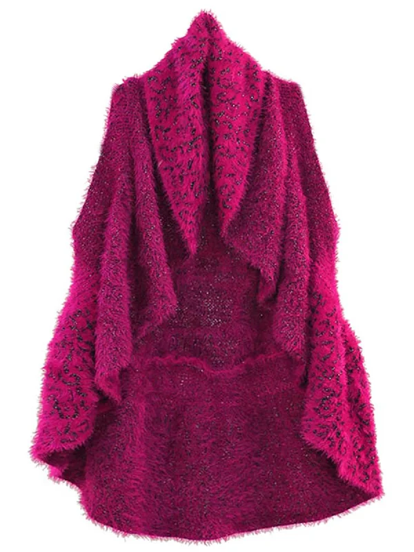 Last Chance Animal Print Fuzzy Knit Sweater Vest