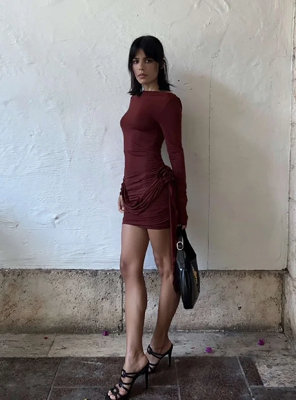 TIME-Limited Offer Glory Mini Dress Garnet