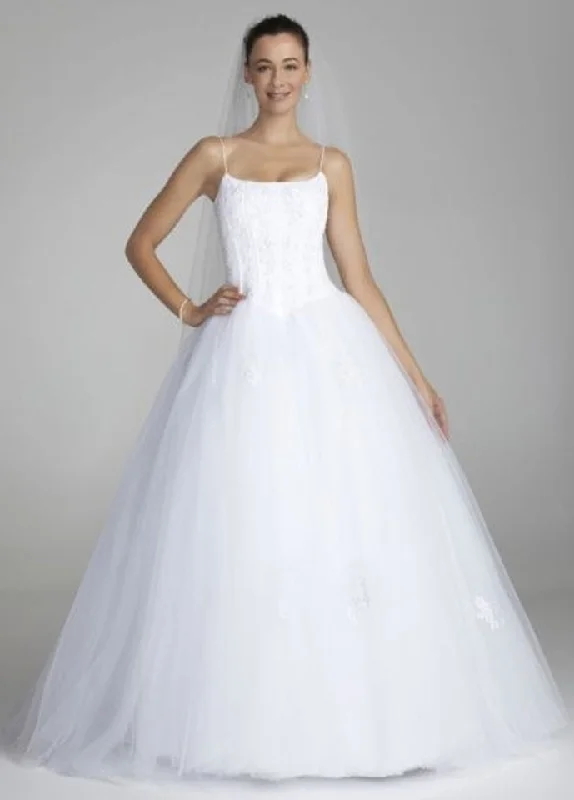 Extra Savings David's Bridal Spaghetti Strap Tulle Ball Gown with Corset