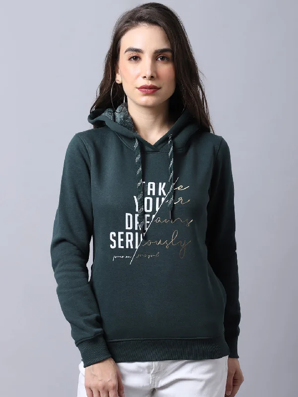Super Sale Women's Casual Bottle Green Regular Full Sleeve Pullover Hoodie Sweatshirt Super Sale Women's Casual Bottle Green Regular Full Sleeve Pullover Hoodie Sweatshirt