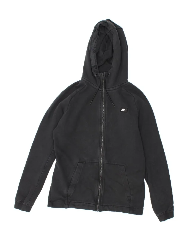 Weekend Deal NIKE Womens Zip Hoodie Sweater UK 14 Medium Black Cotton