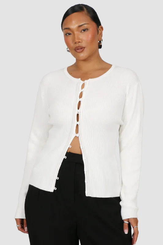 Midnight Madness WREN RIB KNIT TOP WHITE