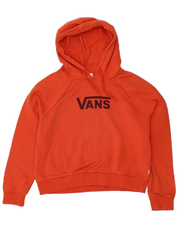 Can't Miss VANS Womens Graphic Hoodie Jumper UK 12 Medium Orange
