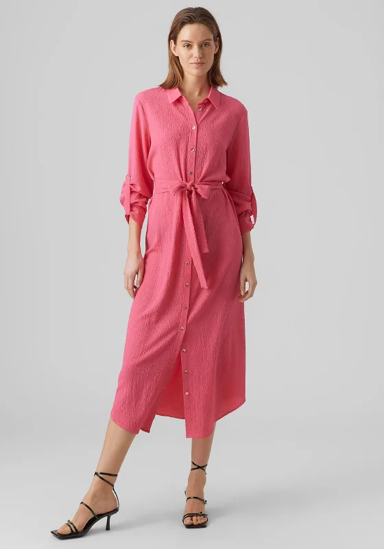 Vero Moda Cate Shirt Maxi Dress, Fuchsia