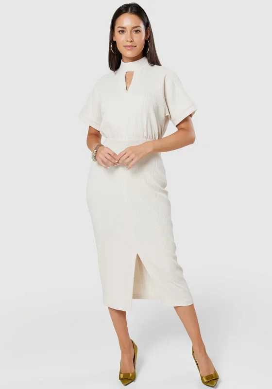 Online Only Closet London Ivory Kimono Pencil Midi Dress, Ecru