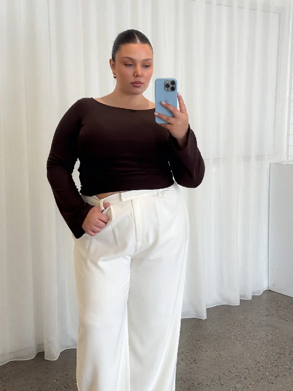 Don’t Miss Out DAKOTA RIBBED TOP ESPRESSO