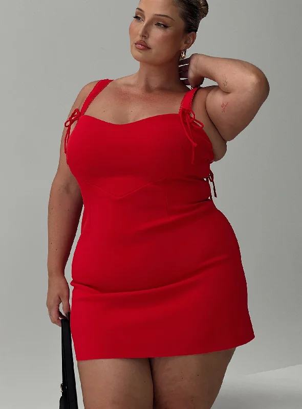Price Drop Lovers Quarrel Mini Dress Red Curve