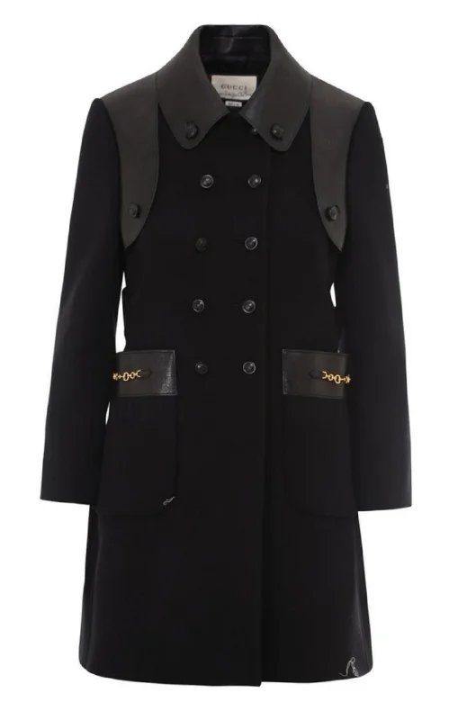 Exclusive Preview Horsebit-detail Double-breasted Wool Coat