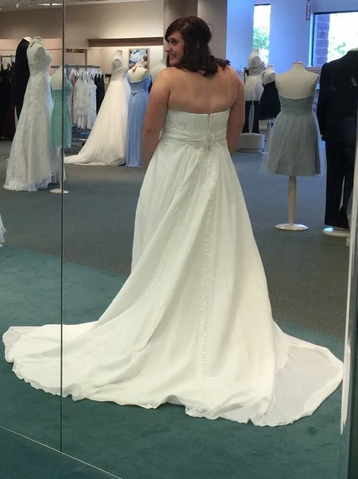 Act Now David's Bridal Strpls chffn  sft aln