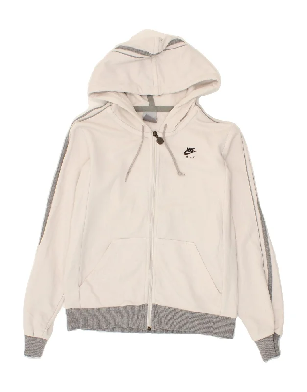 Take Advantage NIKE Womens Graphic Zip Hoodie Sweater UK 14/16 Large White